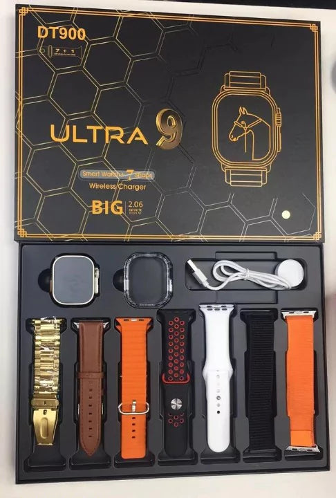 DT900 ULTRA  SMART WATCH WITH 7 STRAPS